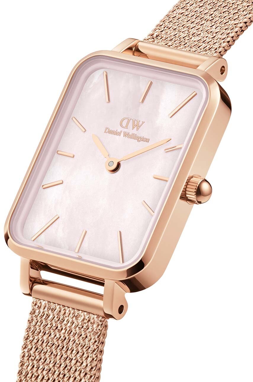 Годинник Daniel Wellington Quadro 20x26 жіночий колір рожевий