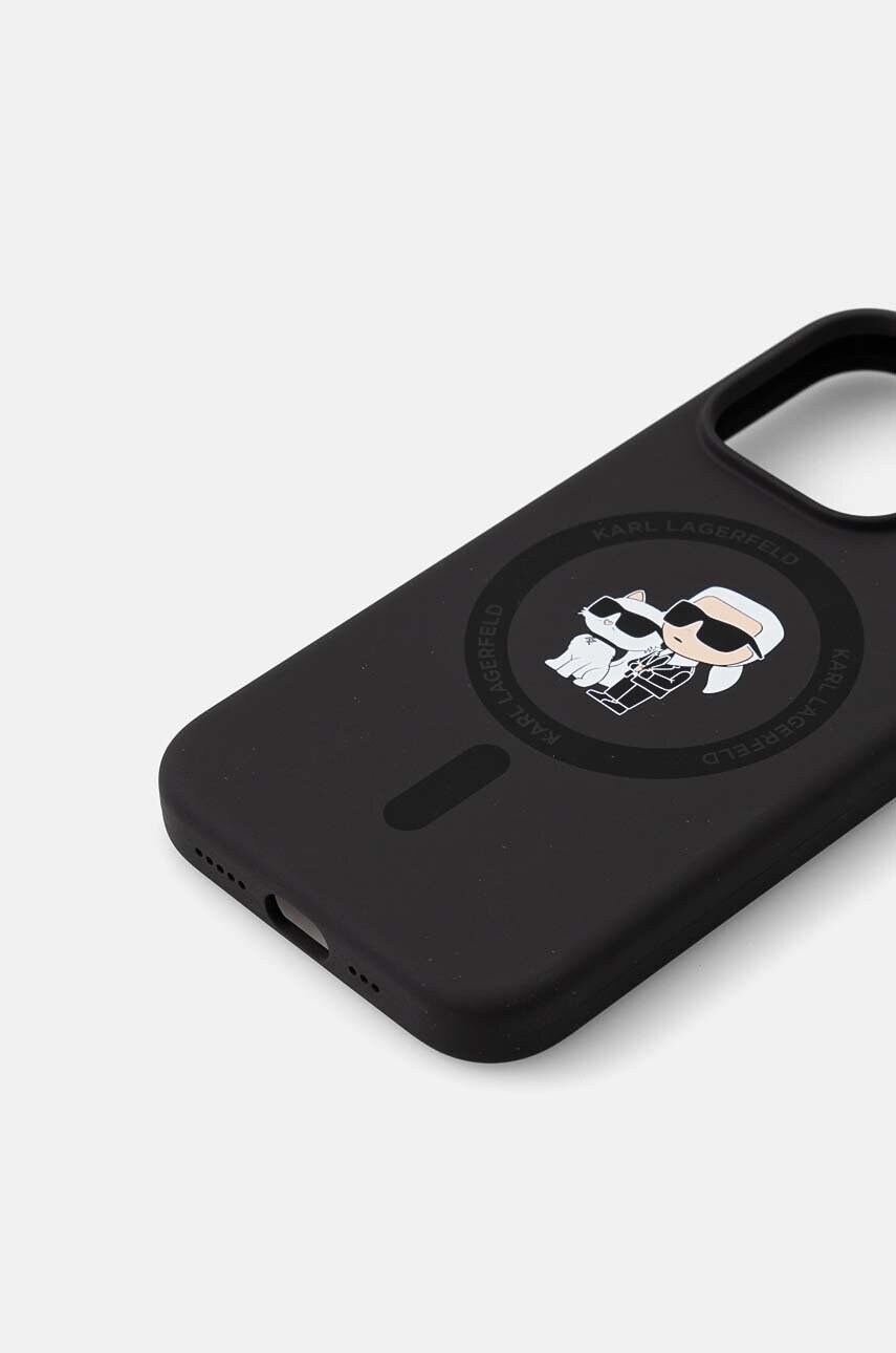 Чохол на телефон Karl Lagerfeld iPhone 15 Pro 6.1 колір чорний KLHMP15LSCMKCRHK