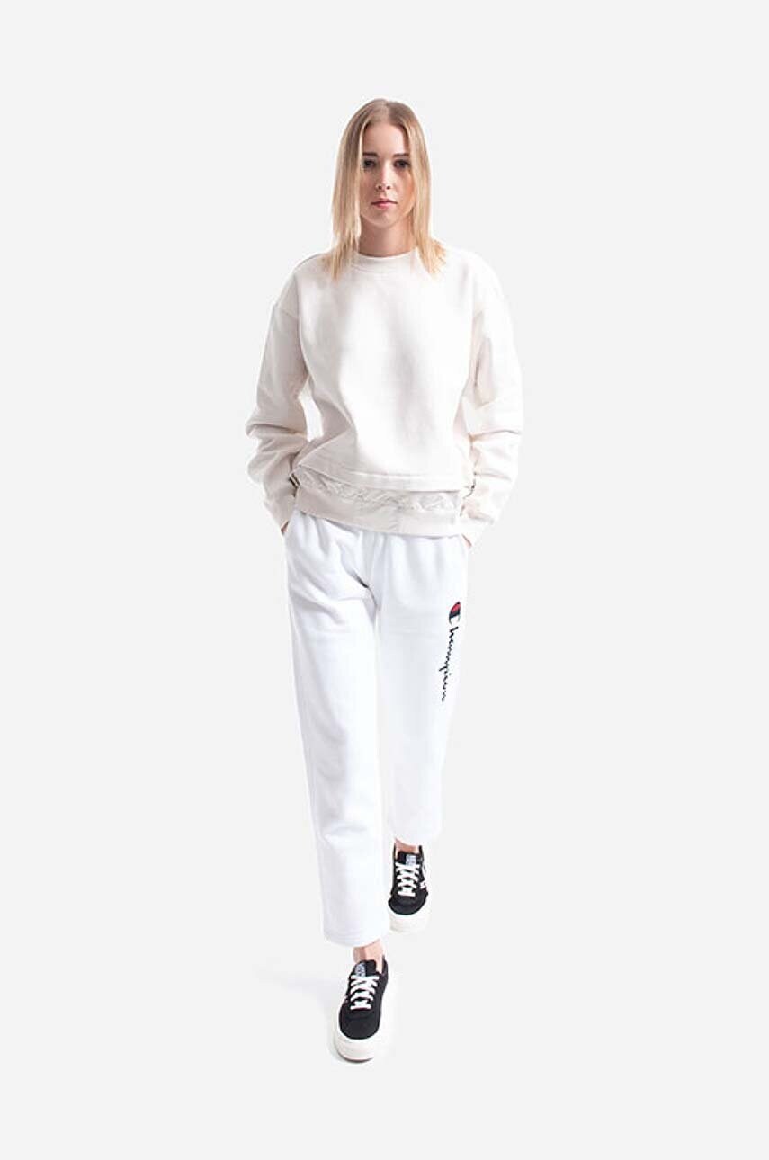 Кофта Champion Bluza Champion Crewneck Sweatshirt 114665 ES001 жіноча колір бежевий однотонна 114665-ES001