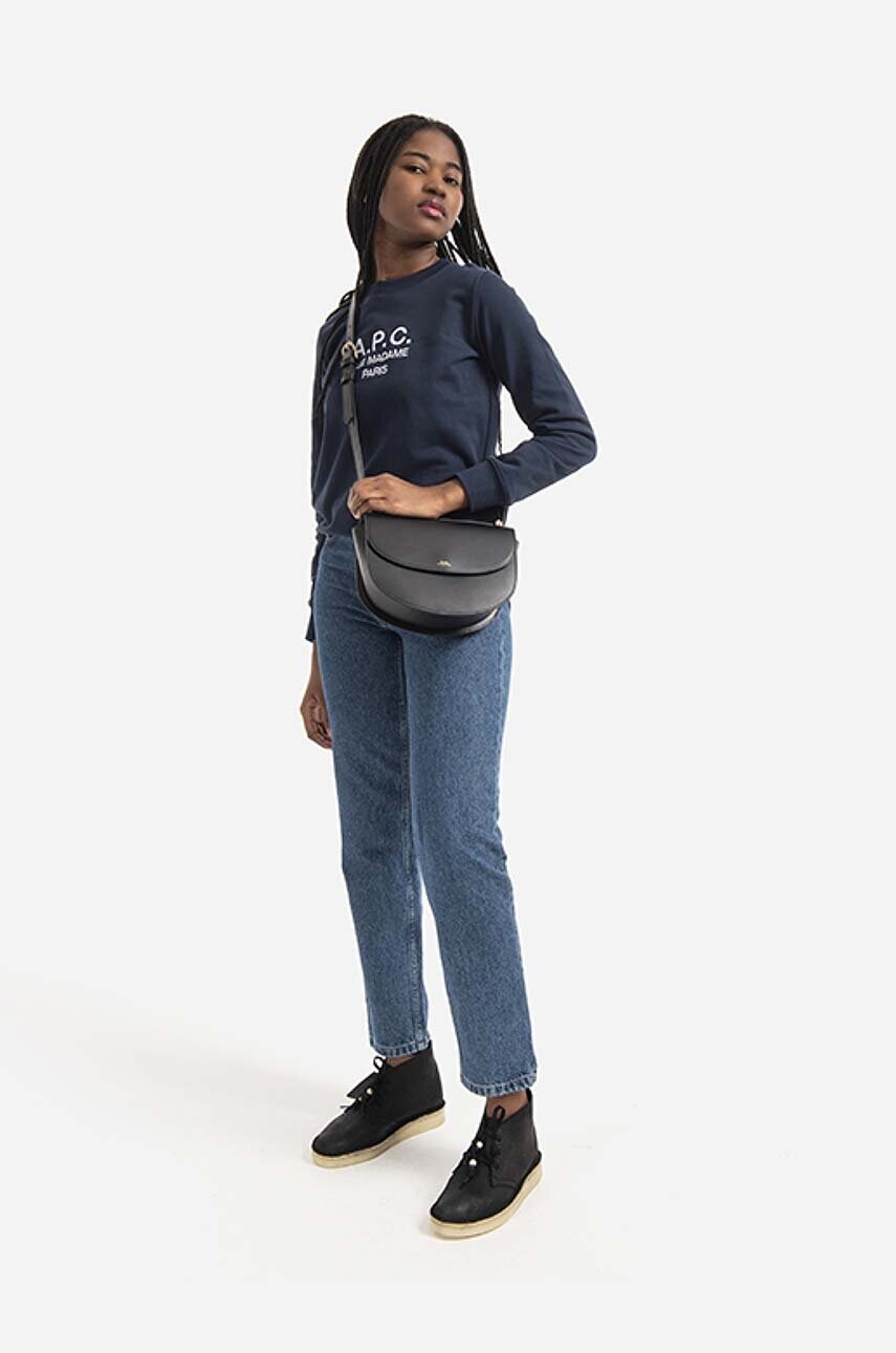 Бавовняна кофта A.P.C. Sweat Tina жіноча колір синій з аплікацією COEBH.F27561-MARINE