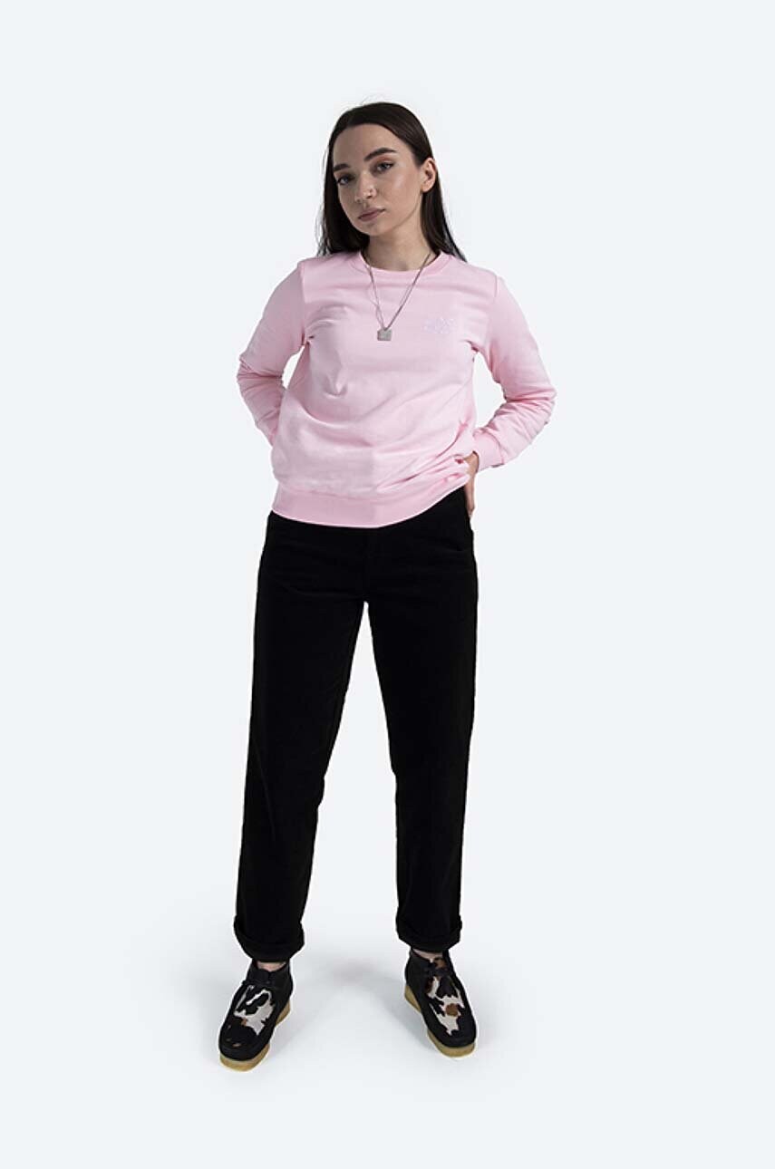 Бавовняна кофта A.P.C. Sweat Skye жіноча колір рожевий з аплікацією COEBH.F27700-PALEPINK