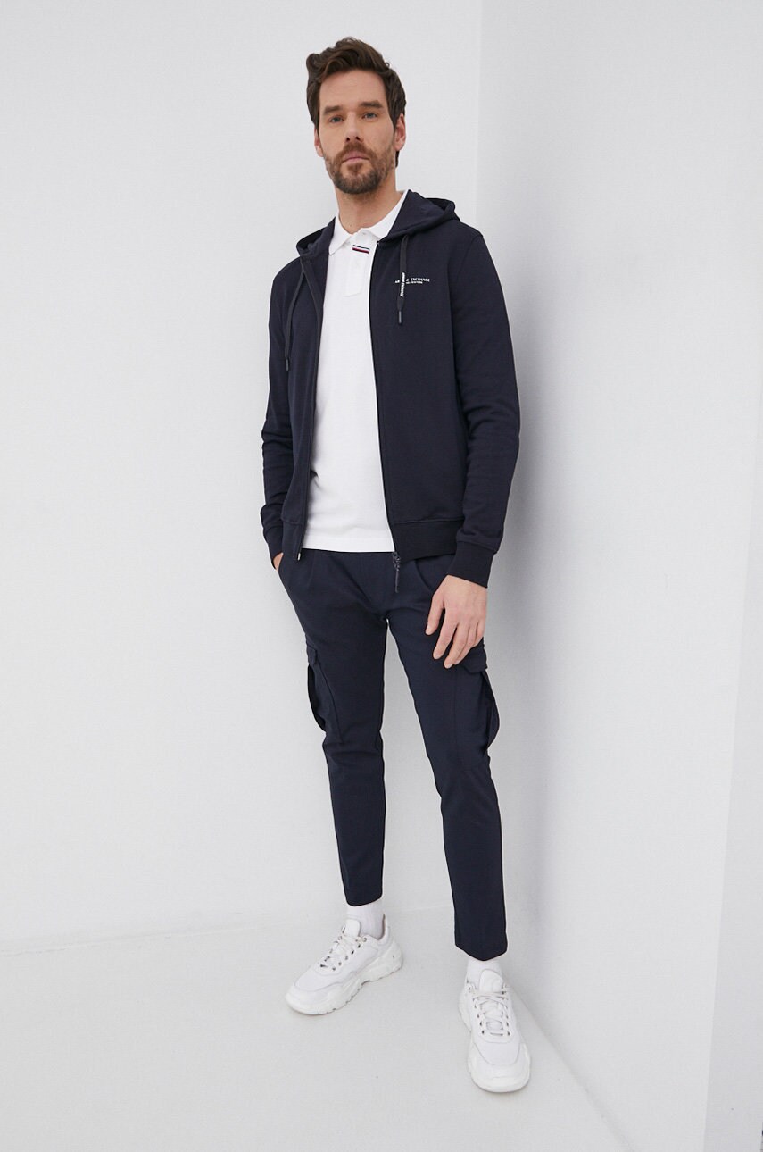 Кофта Armani Exchange чоловіча колір синій з принтом