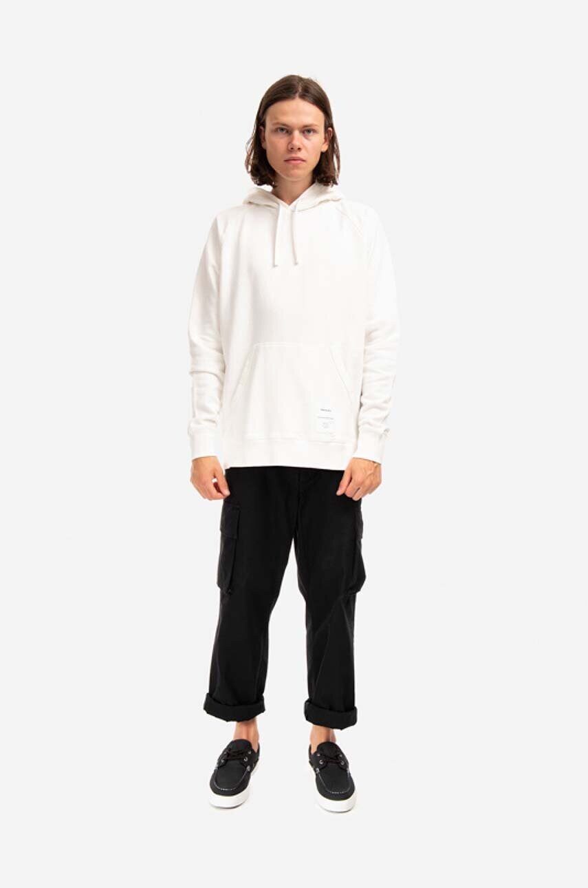 Бавовняна кофта Norse Projects чоловіча колір бежевий з капюшоном однотонна N20.1294.0957-0957