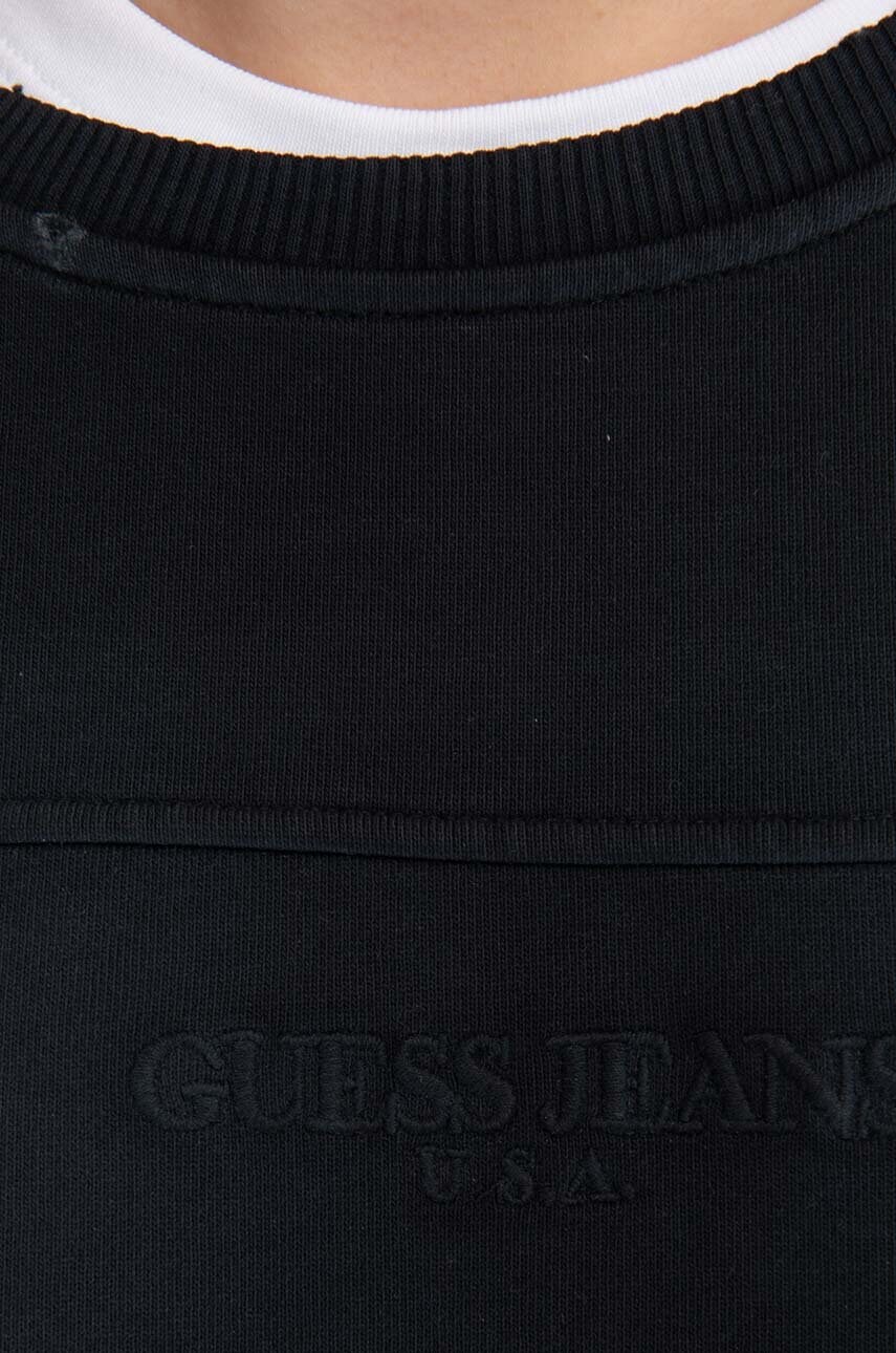 Бавовняна кофта Guess Guess Classic Logo Crewneck M2BQ01KBB40 чоловіча колір чорний однотонна M2BQ01.KBB40-A400