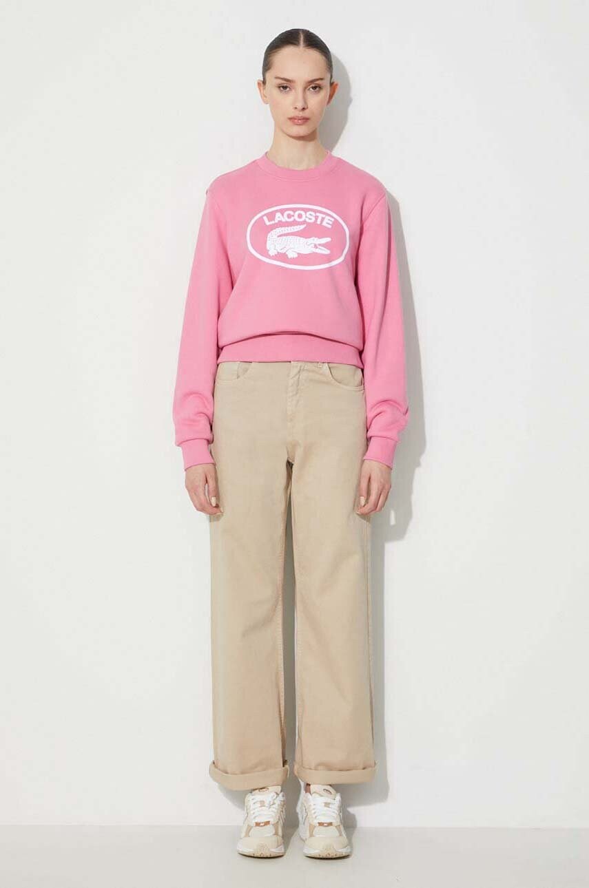 Бавовняна кофта Lacoste колір рожевий з принтом SF0342-2R3
