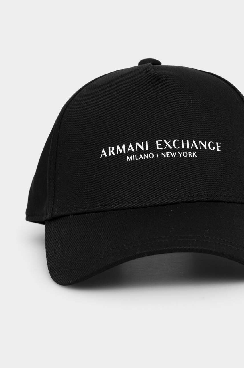 Бавовняна бейсболка Armani Exchange колір чорний з принтом 944207 3R130