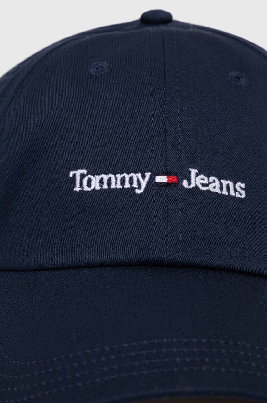 Бавовняна бейсболка Tommy Jeans колір синій з аплікацією AM0AM11341