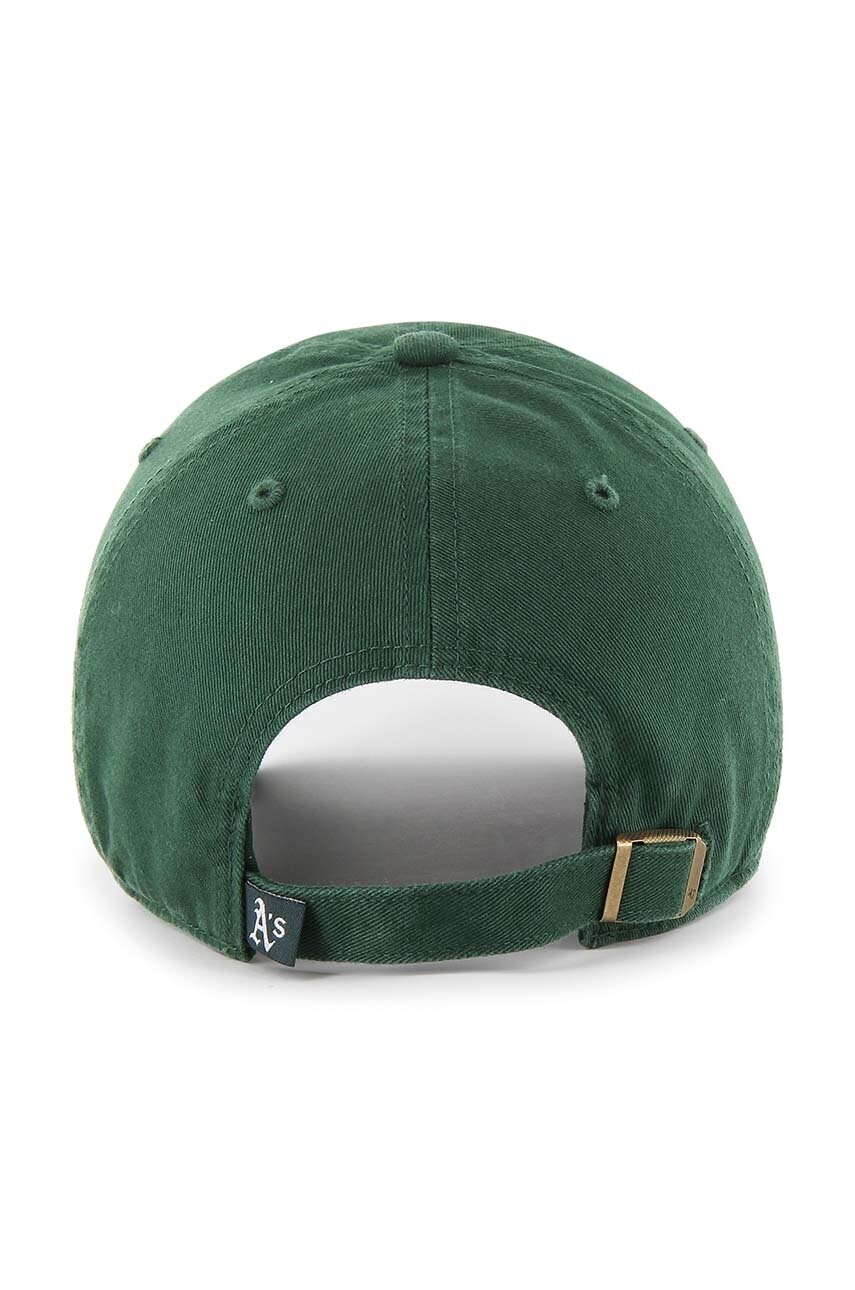 Бавовняна шапка 47 brand MLB Oakland Athletics колір зелений з аплікацією B-RGW18GWS-DGE