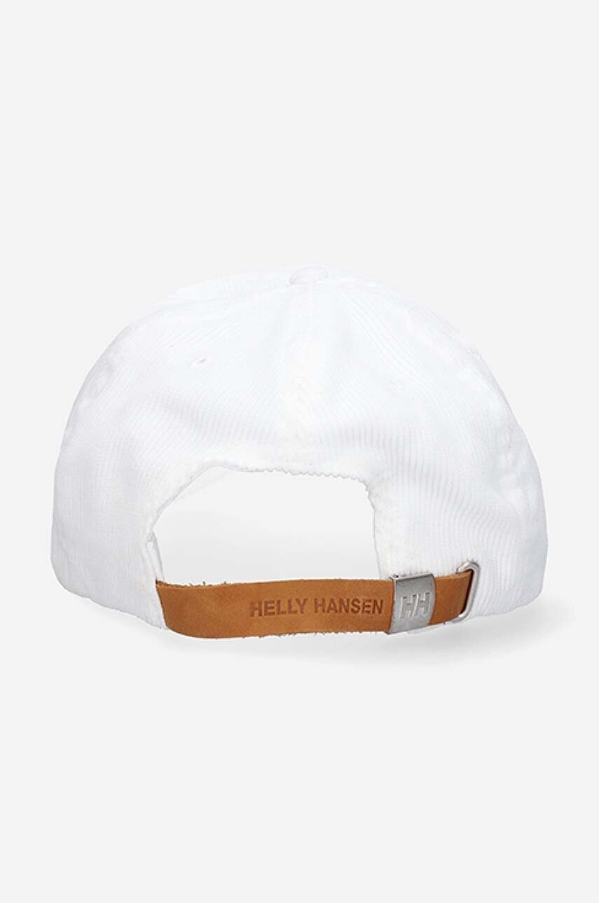 Вельветова кепка Helly Hansen Graphic Cap колір білий з аплікацією 48146-11