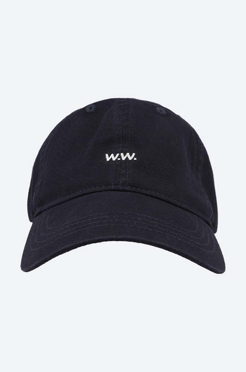 Бавовняна бейсболка Wood Wood Low Profile колір синій однотонна 12110804.7083-OFFWHITE