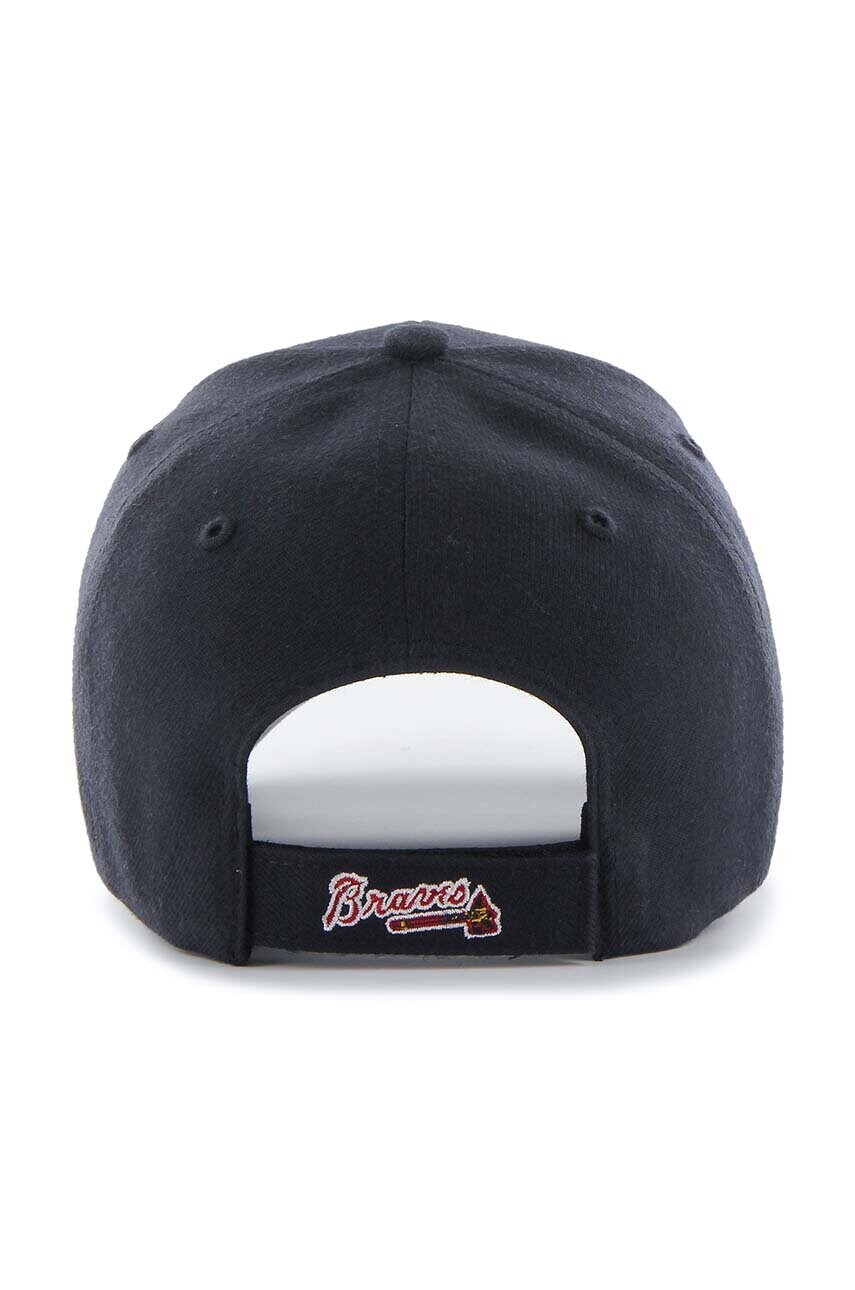 Кепка з домішкою вовни 47 brand MLB Atlanta Braves колір синій з аплікацією