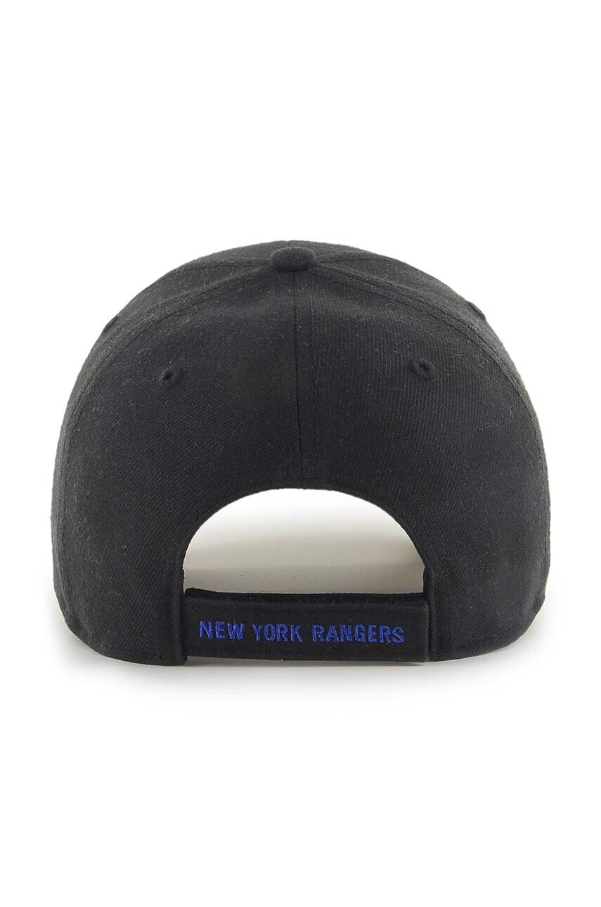 Бавовняна бейсболка 47 brand NHL New York Rangers колір чорний з аплікацією