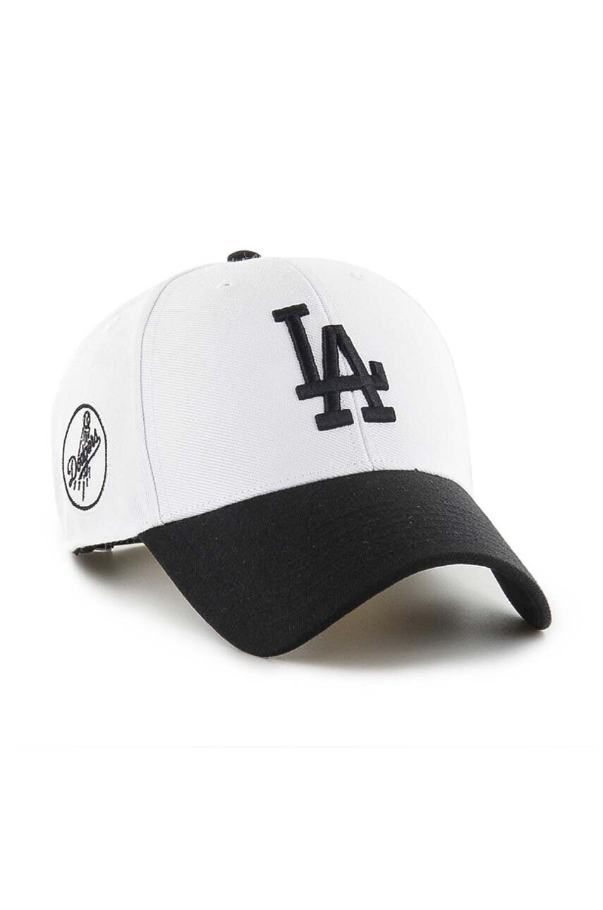 Кепка 47 brand MLB Los Angeles Dodgers колір білий з аплікацією B-SUMTT12WBP-WH