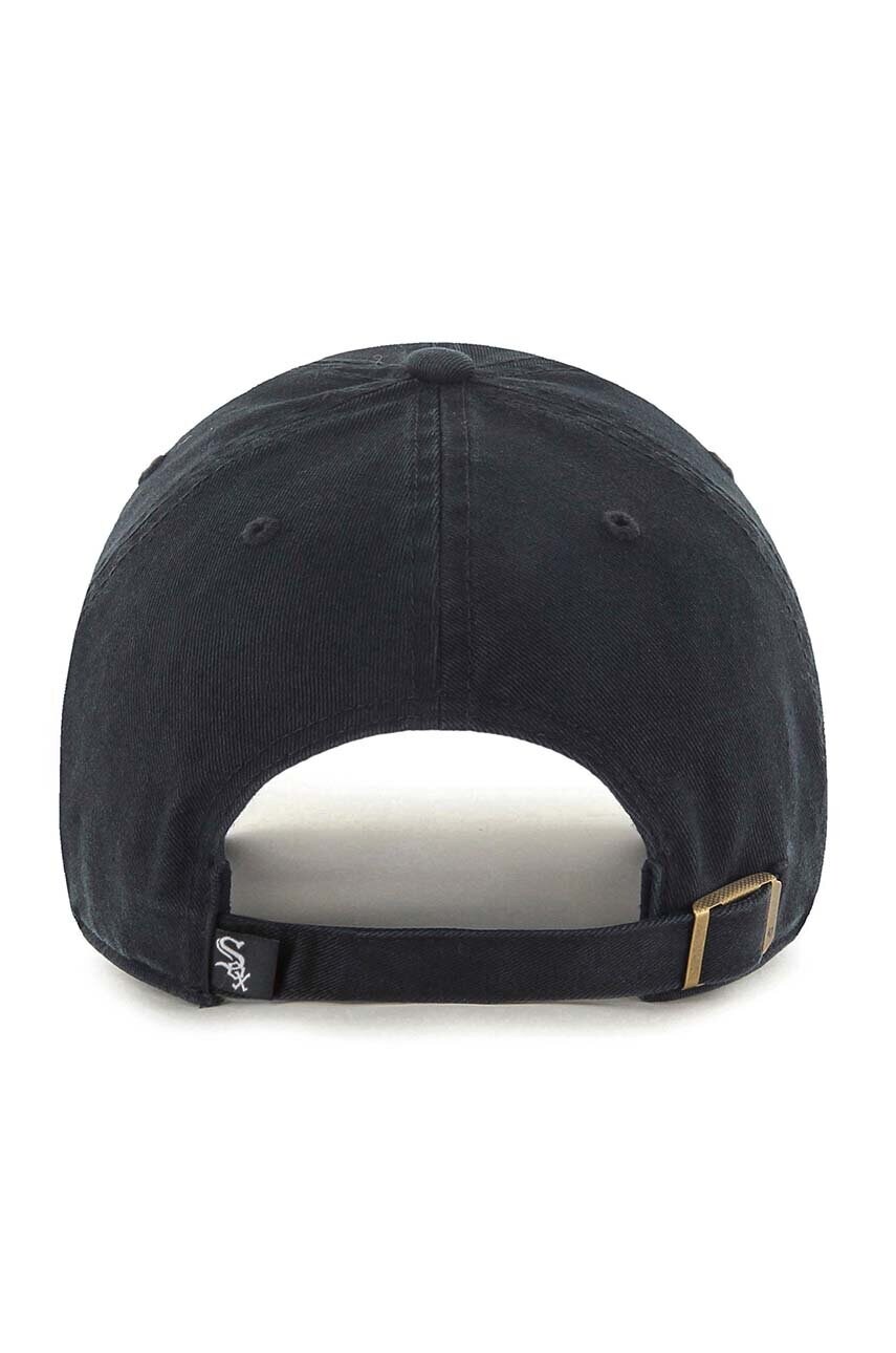 Бавовняна бейсболка 47 brand MLB Chicago White Sox колір чорний з аплікацією B-RGW06GWS-BKG