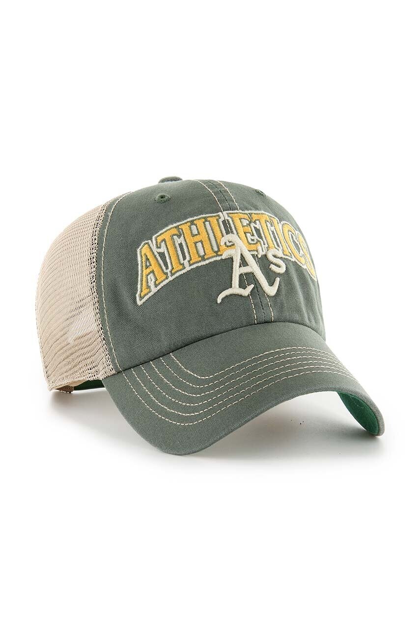 Кепка 47 brand MLB Oakland Athletics колір зелений з аплікацією B-TSCLA18LAP-BTB
