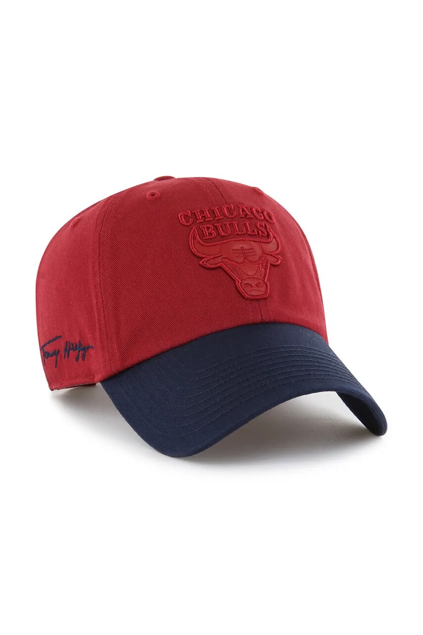 Бавовняна бейсболка 47 brand NBA Chicago Bulls '47 x Tommy Hilfiger колір червоний з аплікацією KCO-THCCU173GWL-TJ