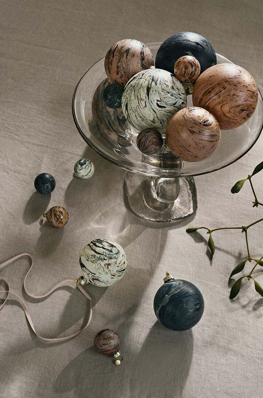 Набір ялинкових куль ferm LIVING Marble Baubles M 4-pack