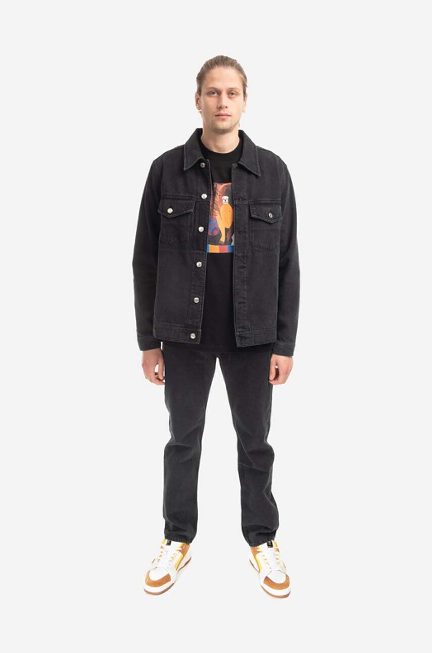 Джинсова куртка Wood Wood Ivan Denim Jacket колір чорний перехідна 12235109.7051-BLACK