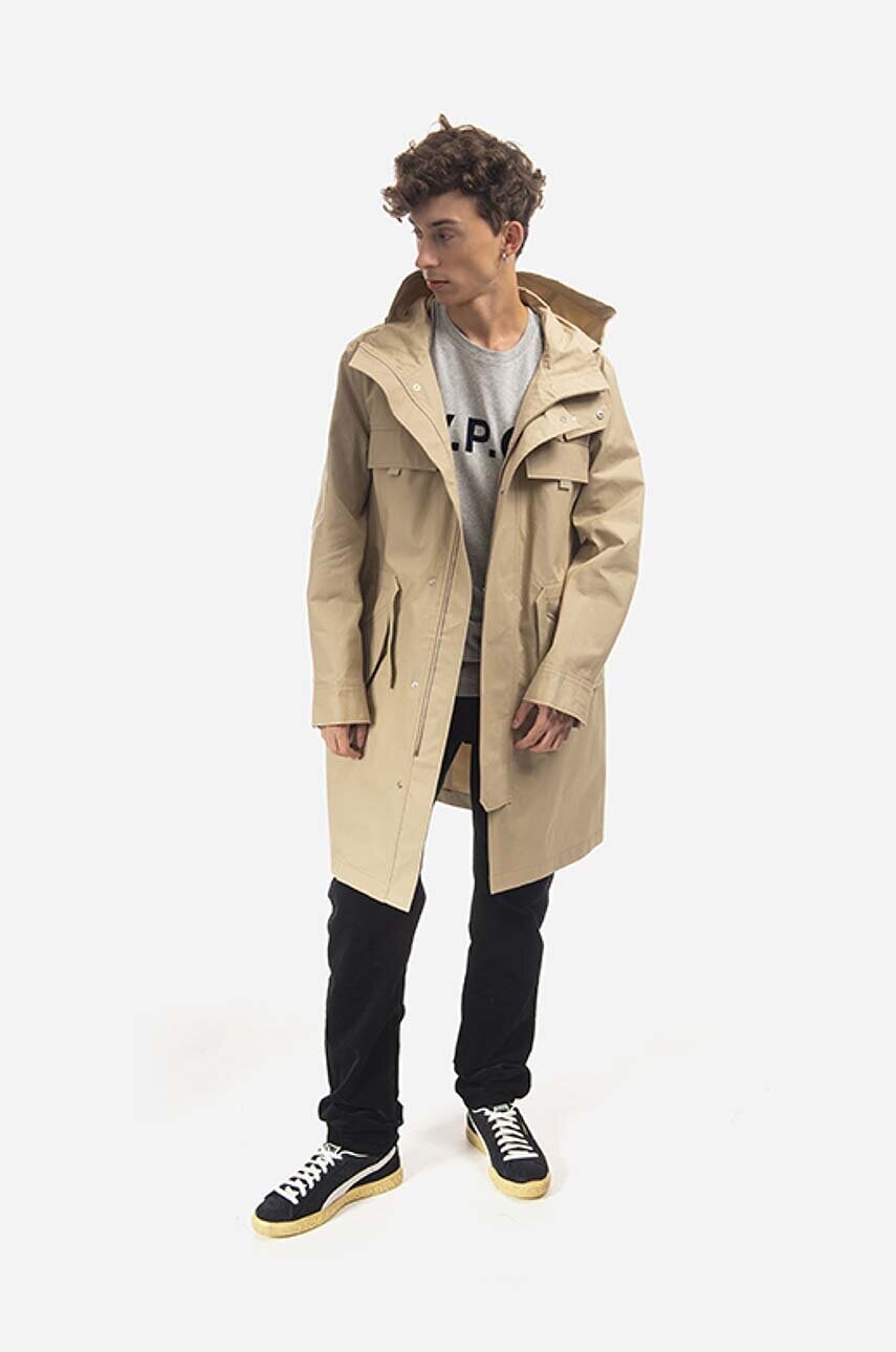Парка A.P.C. Parka Yael чоловіча колір бежевий перехідна COEGJ.H30178-BEIGE