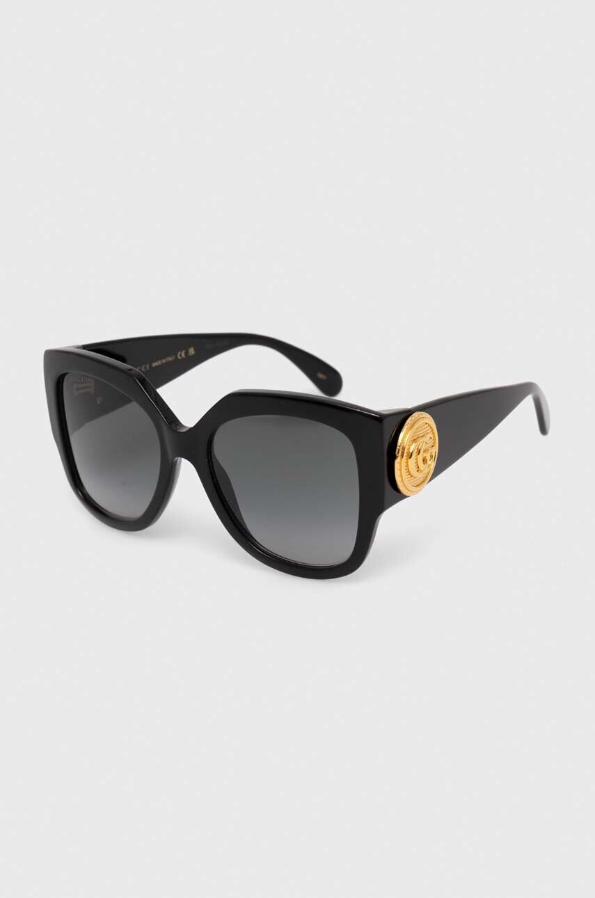 Сонцезахисні окуляри Gucci жіночі колір чорний