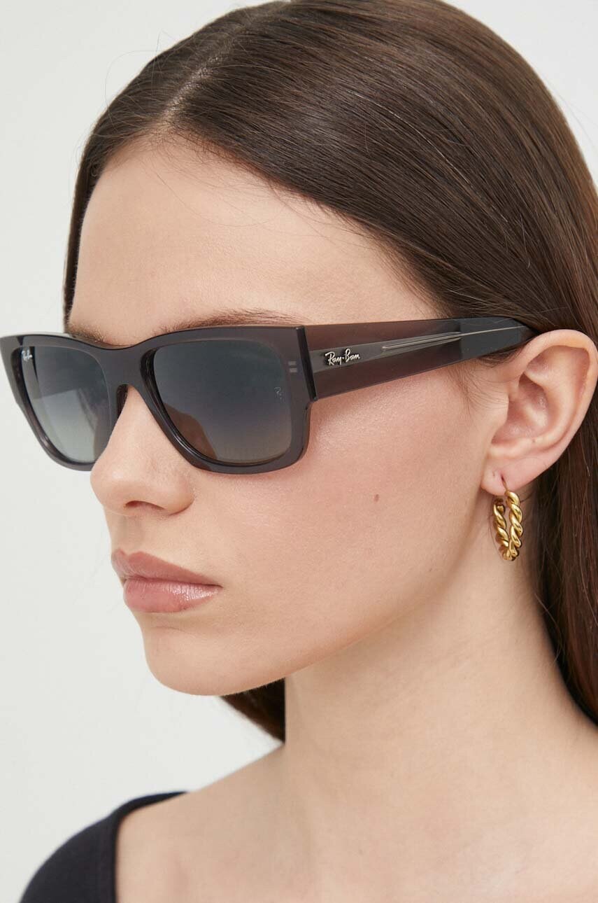 Сонцезахисні окуляри Ray-Ban жіночі колір сірий
