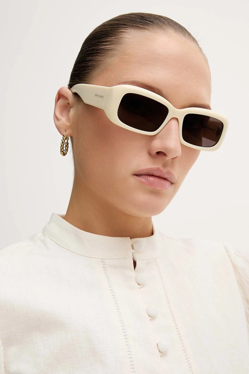 Окуляри Saint Laurent колір бежевий SL 809