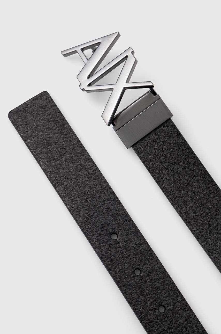 Двосторонній шкіряний ремінь Armani Exchange чоловічий колір чорний 951017 CC505