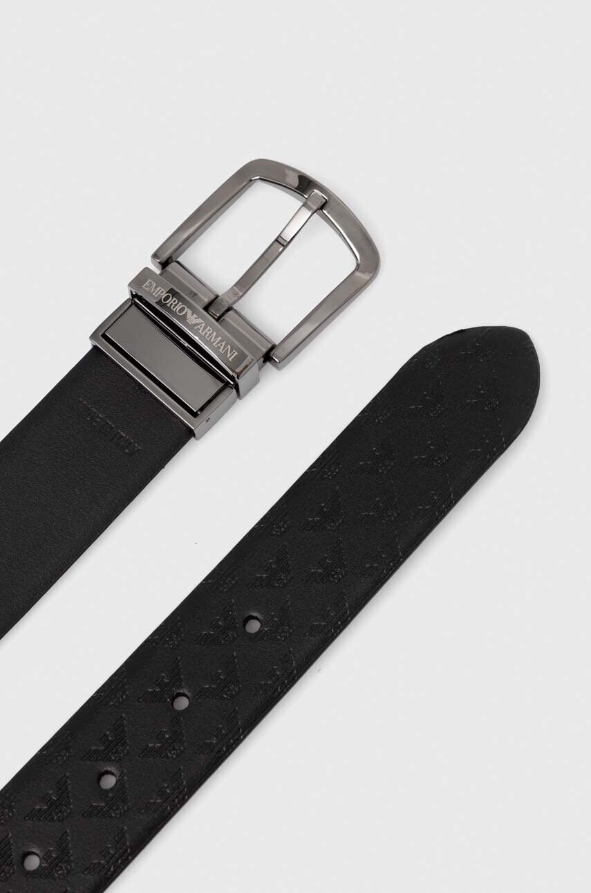 Двосторонній шкіряний ремінь Emporio Armani чоловічий колір чорний Y4S074 YKL2J
