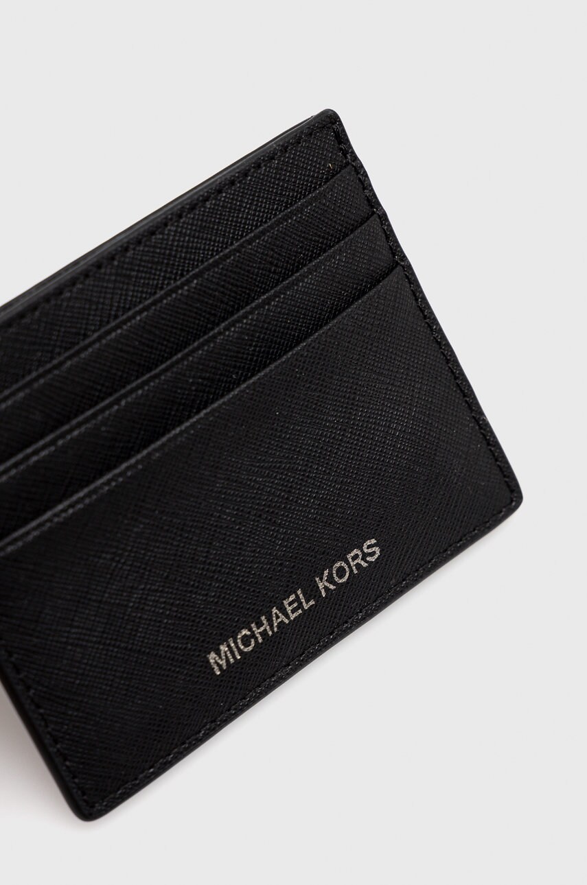 Шкіряний чохол на банківські карти Michael Kors чоловічий колір чорний