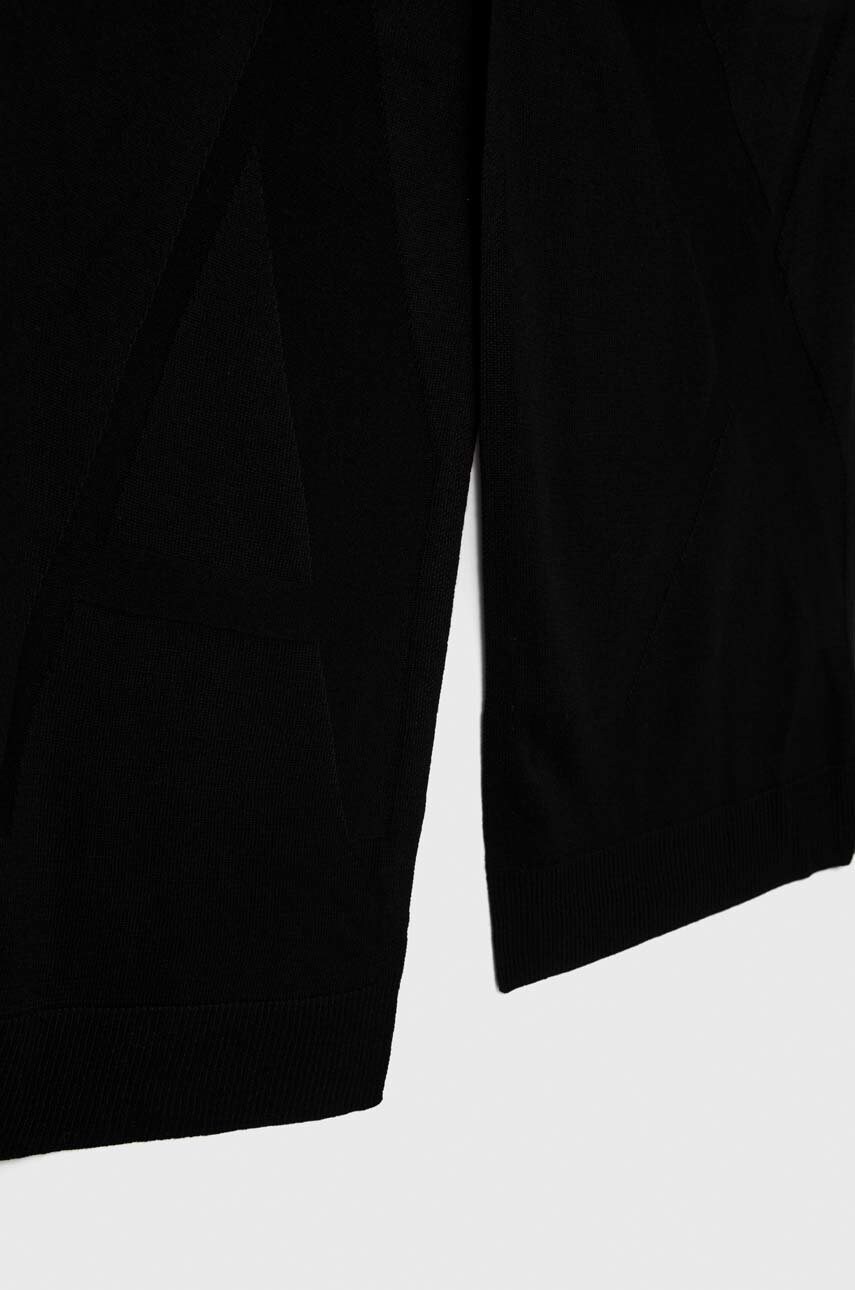 Вовняний шарф Armani Exchange колір чорний однотонний
