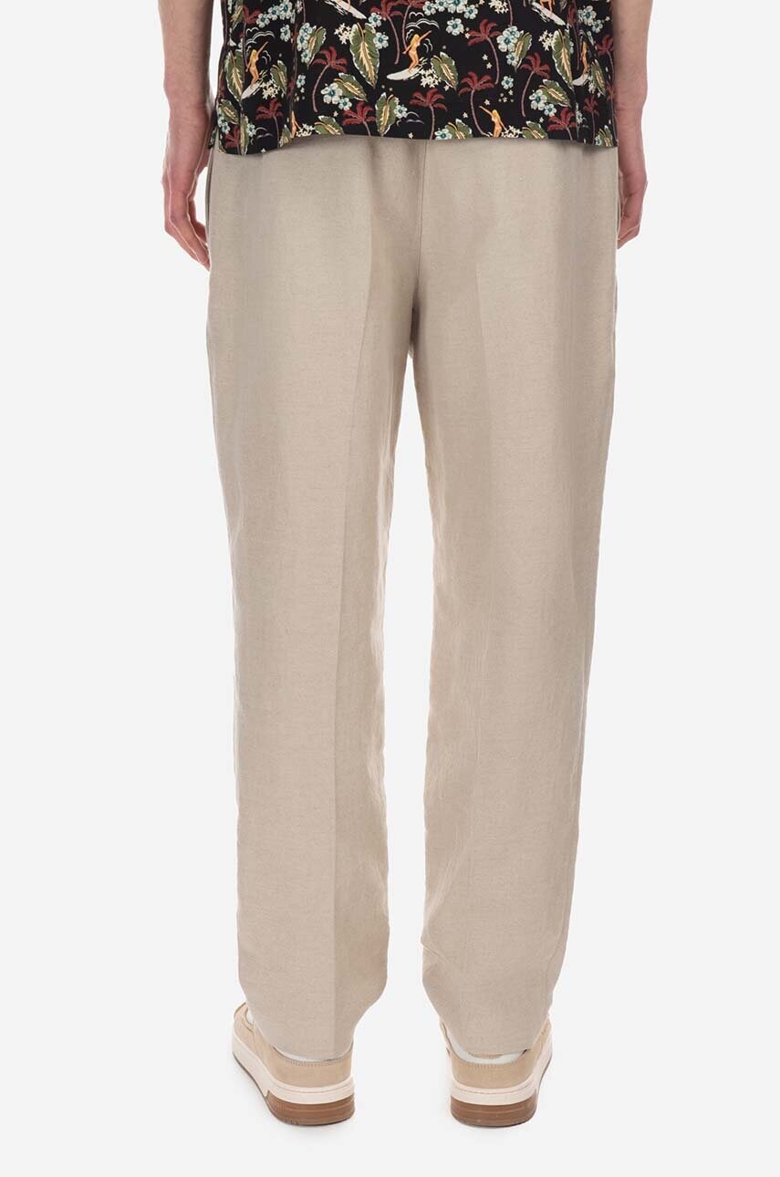 Льняні штани A.P.C. колір бежевий пряме LIAEO.H08394-BEIGE