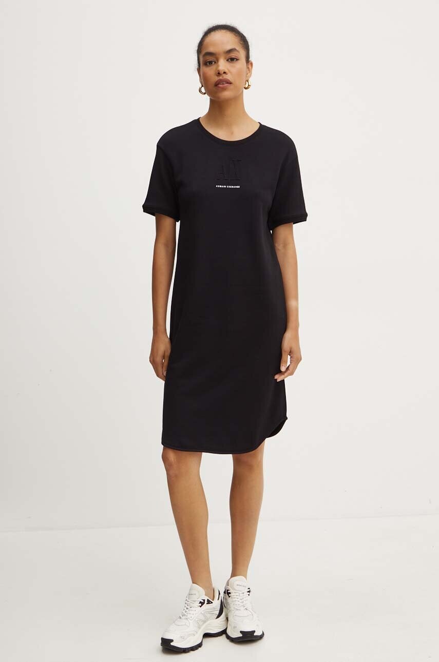 Бавовняна сукня Armani Exchange колір чорний mini пряма 8NYAGY YJ68Z