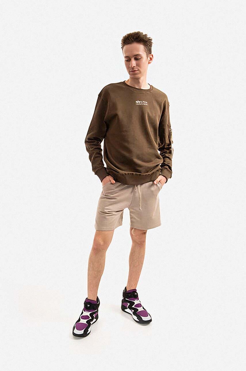 Бавовняні шорти Alpha Industries колір коричневий 106365.627-brown
