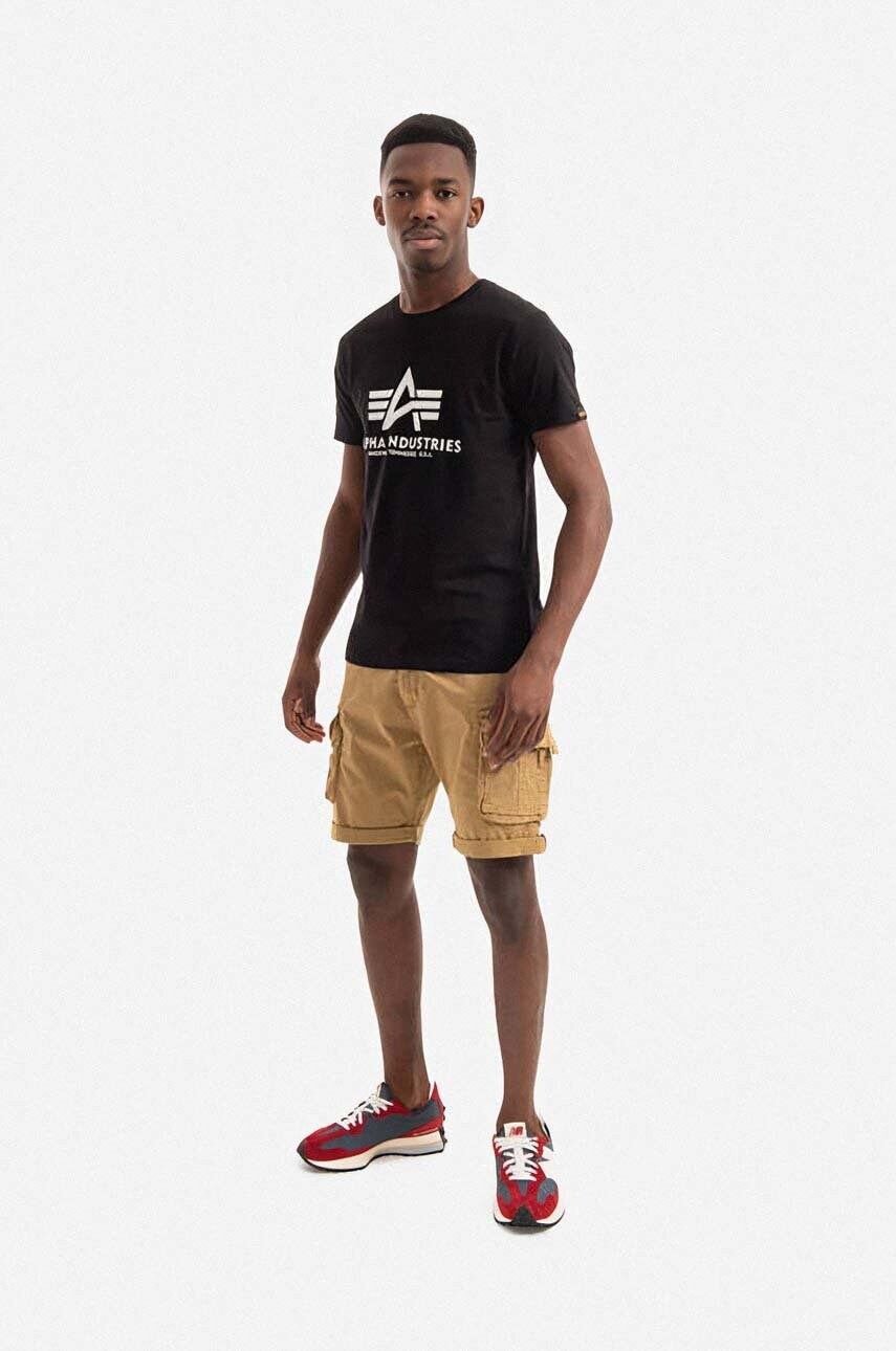 Бавовняні шорти Alpha Industries Crew Short колір бежевий 176203.14-cream