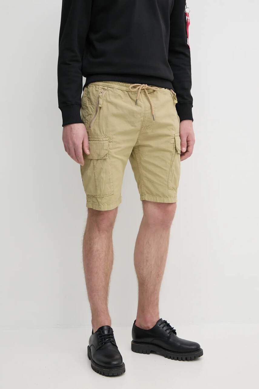 Бавовняні шорти Alpha Industries Ripstop Jogger Short 106250 14 колір бежевий 106250.14-beige