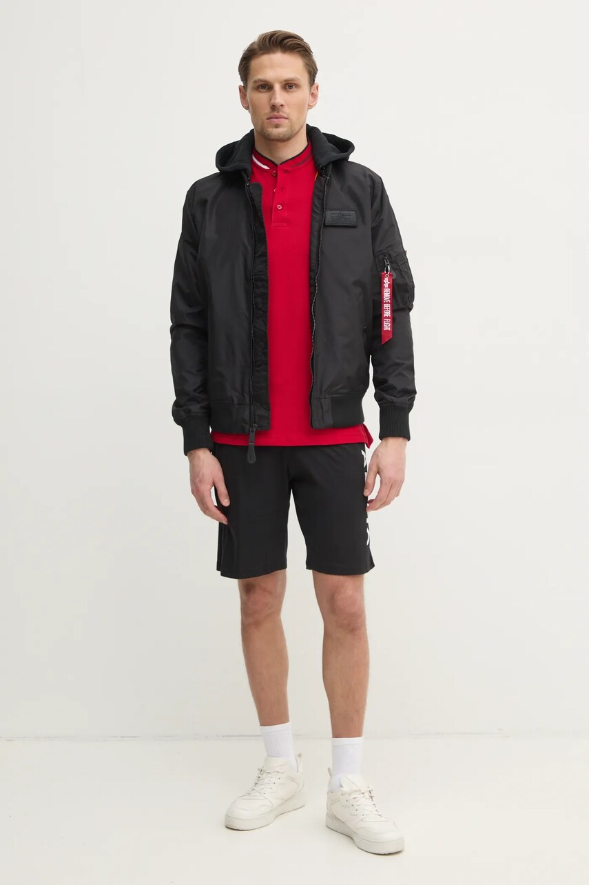 Бавовняні шорти Alpha Industries Alpha Jersey Short 116366 03 колір чорний 116366.03-black