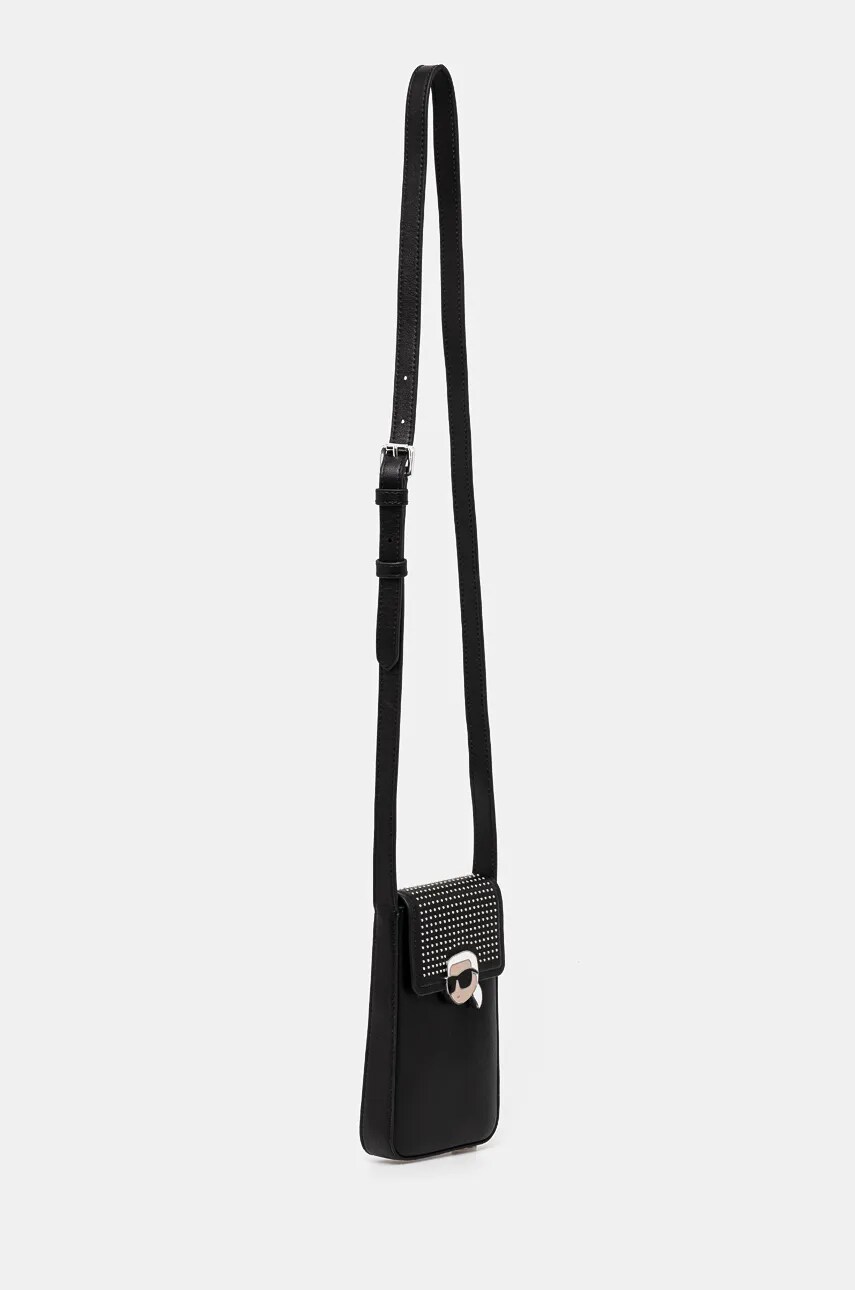 Шкіряна сумка Karl Lagerfeld колір чорний 246W3203