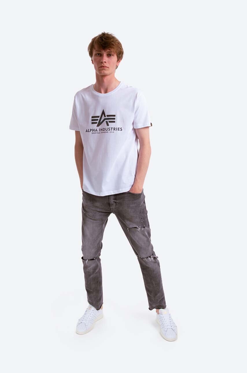 Бавовняна футболка Alpha Industries Rainbow Reflective колір білий з принтом 100501RR.09-white