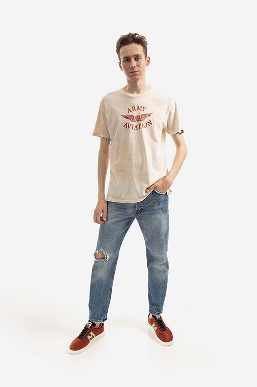 Бавовняна футболка Alpha Industries Vintage Aviation колір помаранчевий з принтом 106515.18-orange