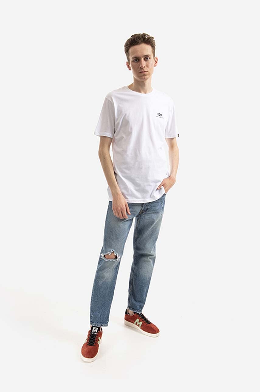 Бавовняна футболка Alpha Industries колір білий з принтом 128507CP.573-white