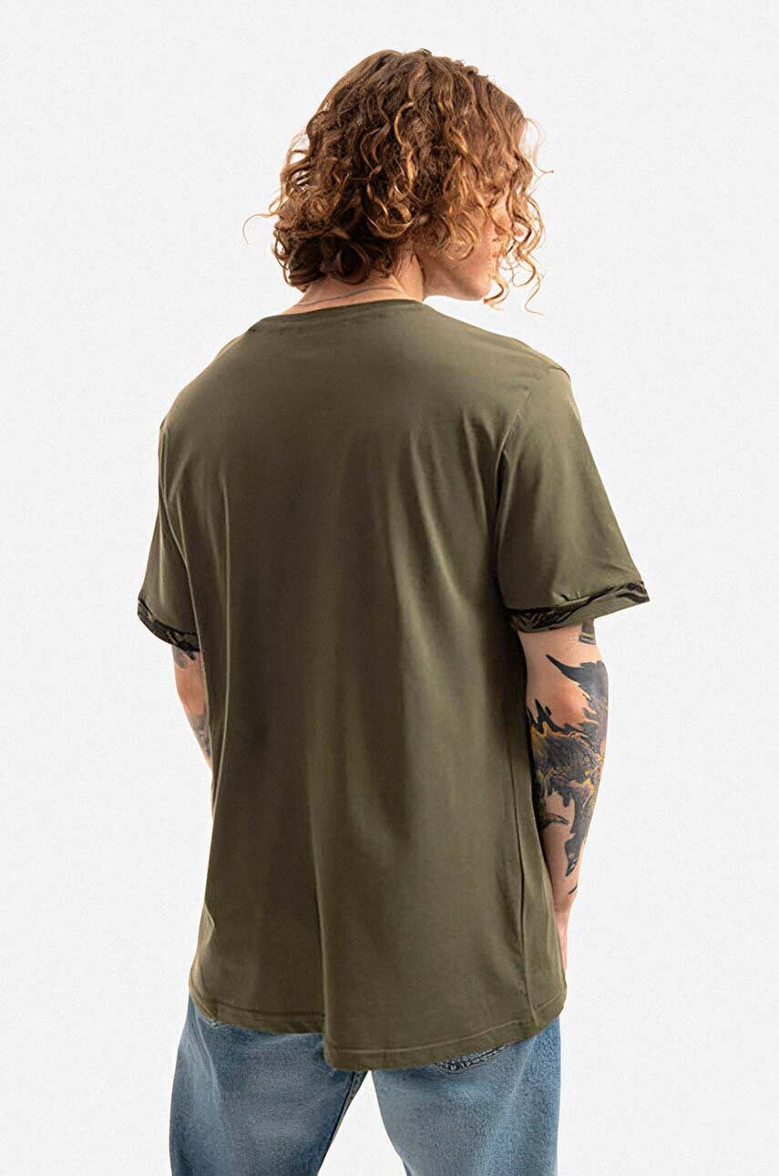 Бавовняна футболка Alpha Industries колір зелений однотонний 106509.634-green