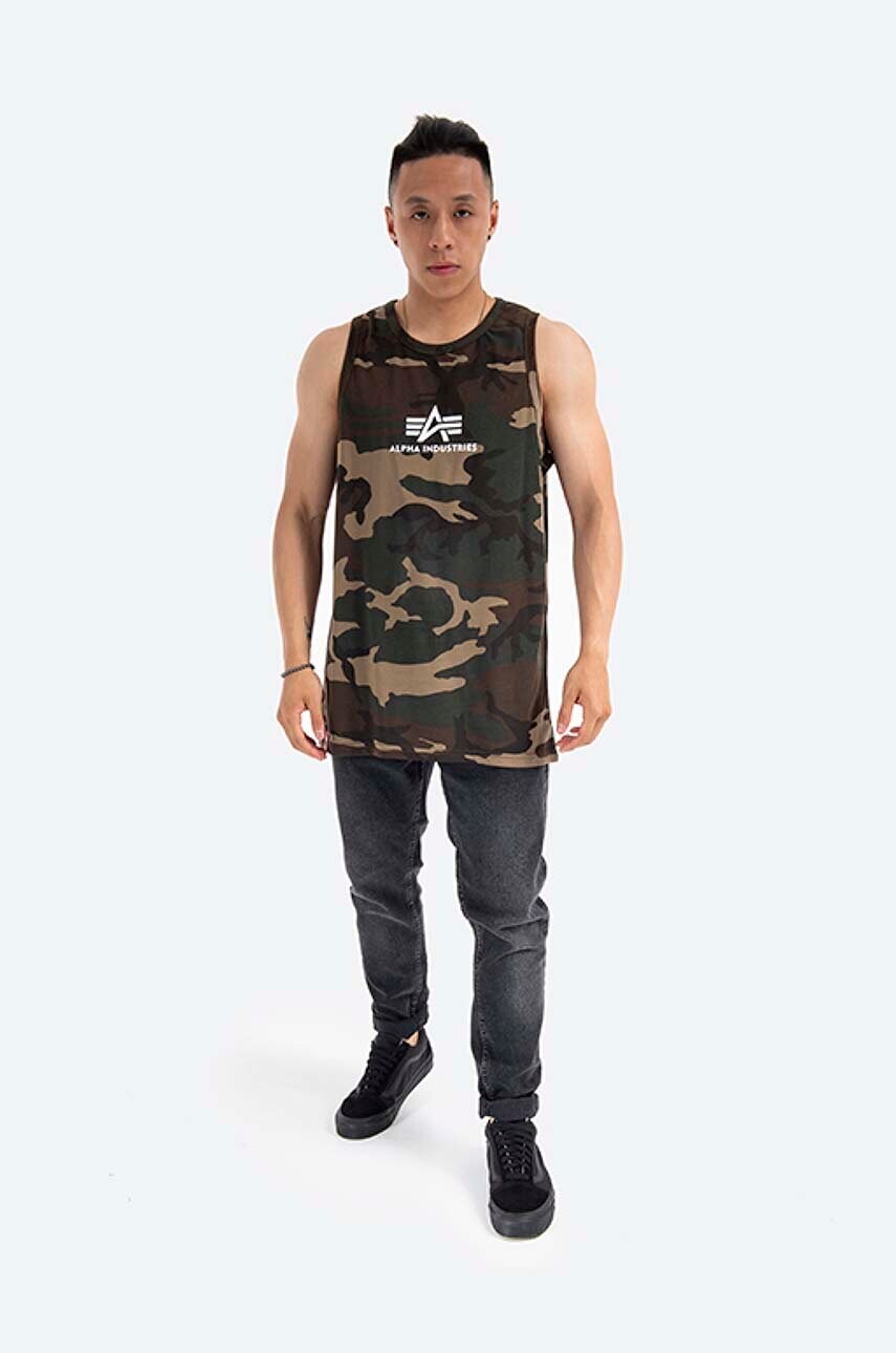 Бавовняна футболка Alpha Industries колір зелений 126566C.408-green
