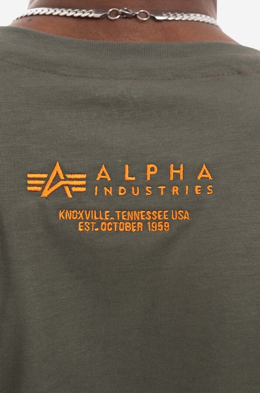 Бавовняна футболка Alpha Industries Dragon колір зелений з принтом 136506.142-green