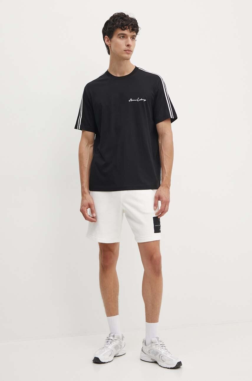 Бавовняна футболка Armani Exchange чоловіча колір чорний з аплікацією 8NZTSG ZJ9AZ