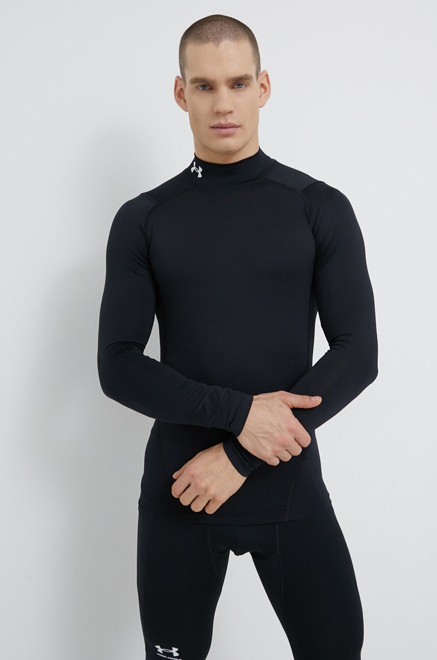 Лонгслів Under Armour 1369606 чоловічий колір чорний гладкий
