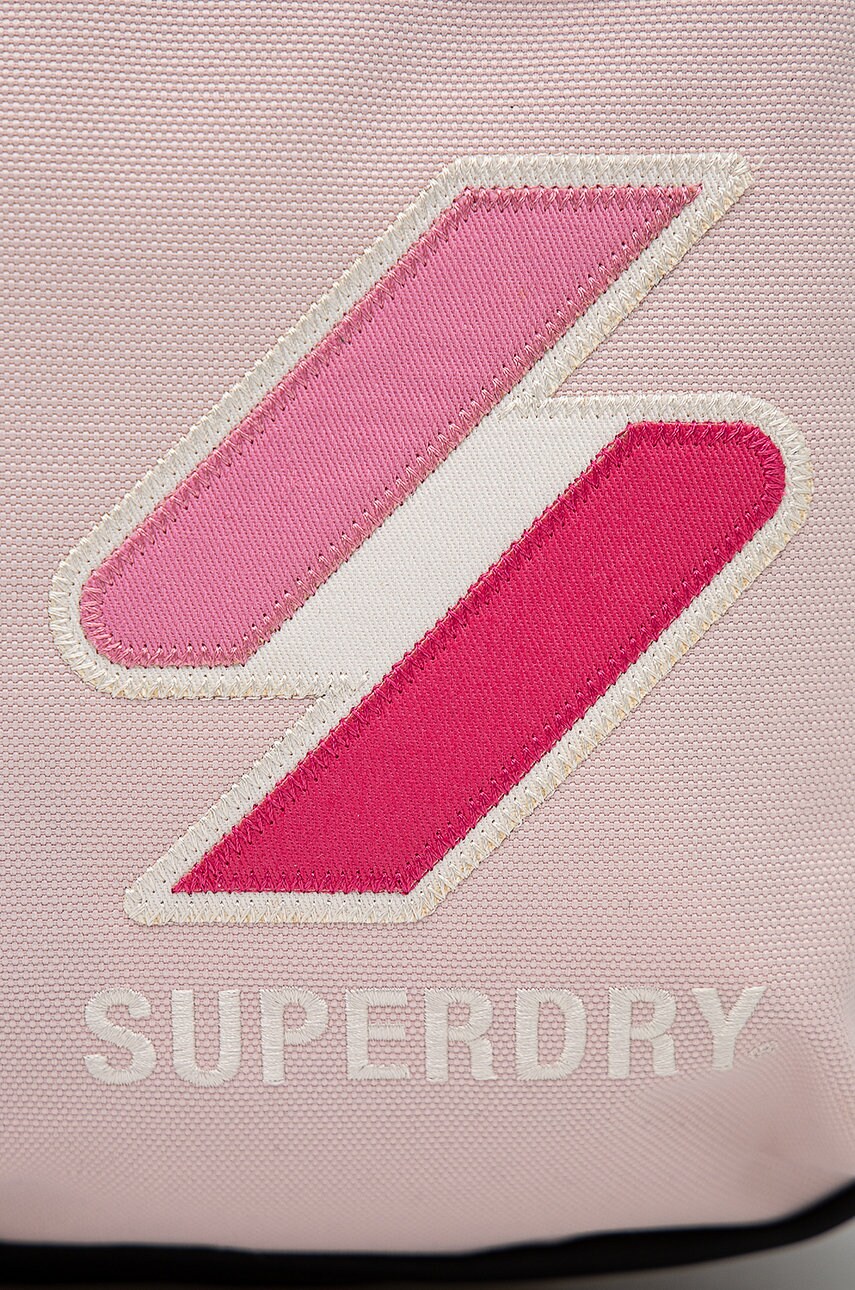Рюкзак Superdry чоловічий колір рожевий великий з аплікацією