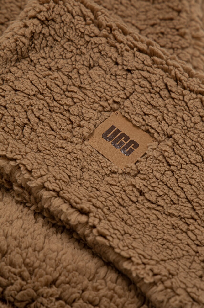 Шарф UGG жіночий колір коричневий гладкий 20052-BLK