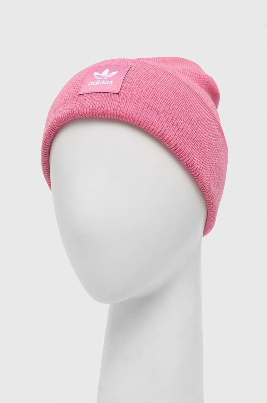 Шапка adidas Originals колір рожевий з товстого трикотажу