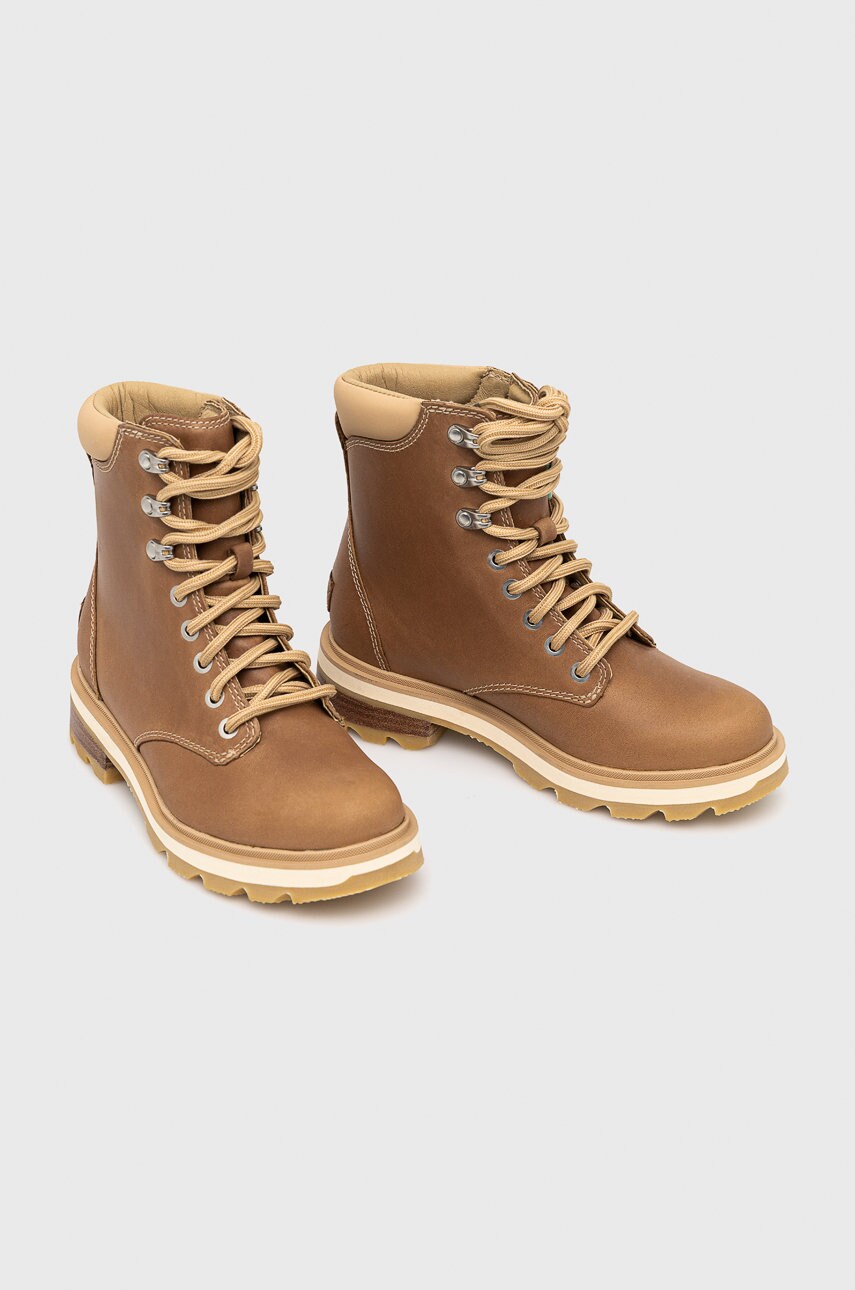 Черевики Sorel Lennox Lace жіночі колір коричневий на платформі
