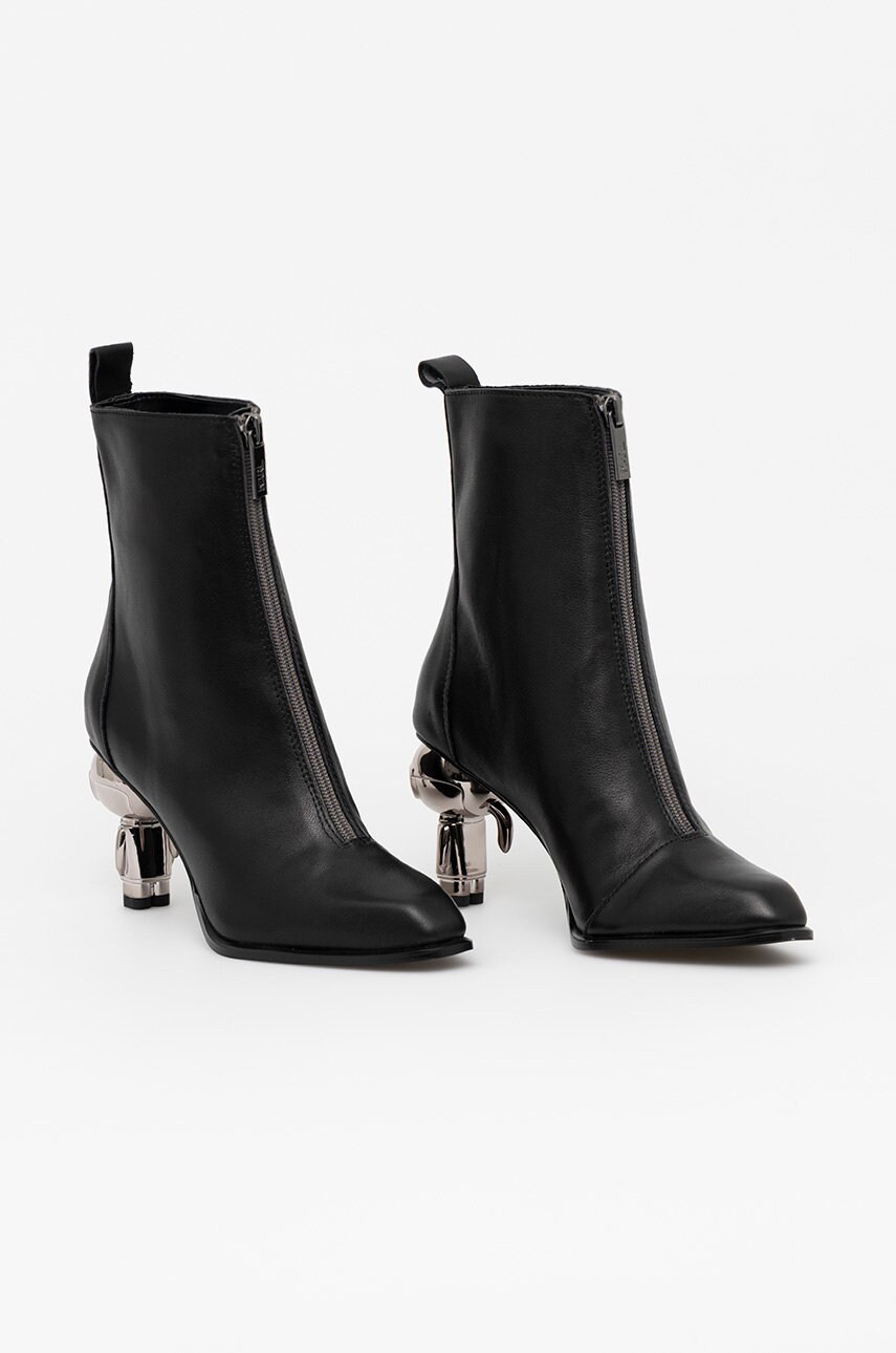 Шкіряні черевики Karl Lagerfeld Ikon Heel жіночі колір чорний каблук блок